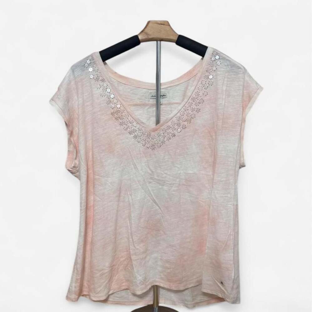 American Eagle Outfitters Y2K Sequin Babydoll Top XL